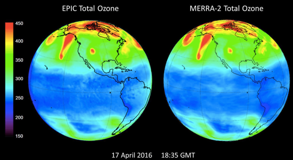 EPIC total column ozone map